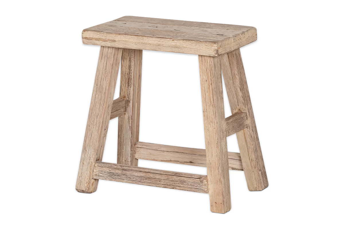 Nkuku - Ibo Reclaimed Wood Low Stool - Natural