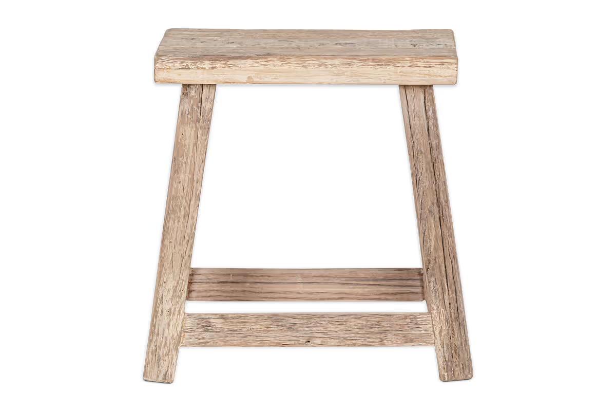 Nkuku - Ibo Reclaimed Wood Low Stool - Natural