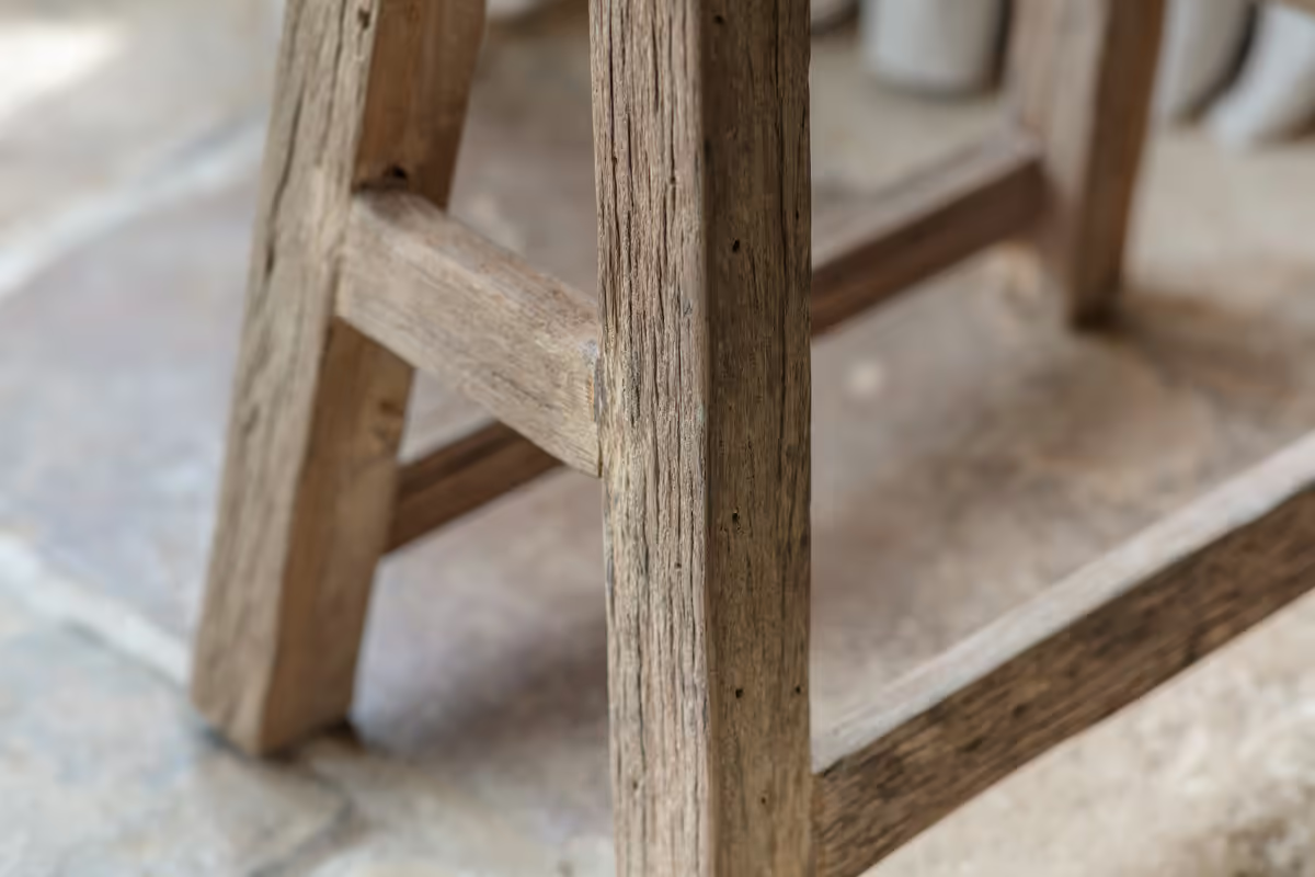 Nkuku - Ibo Reclaimed Wood Low Stool - Natural