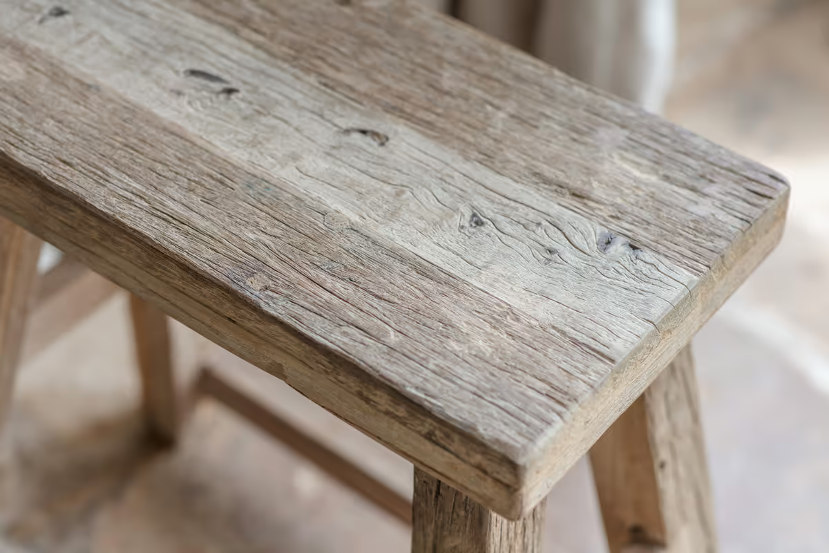 Nkuku - Ibo Reclaimed Wood Low Stool - Natural