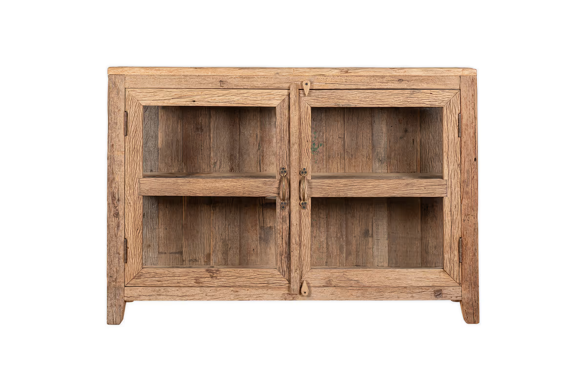 Nkuku - Ibo Reclaimed Wood & Glass Sideboard - Natural