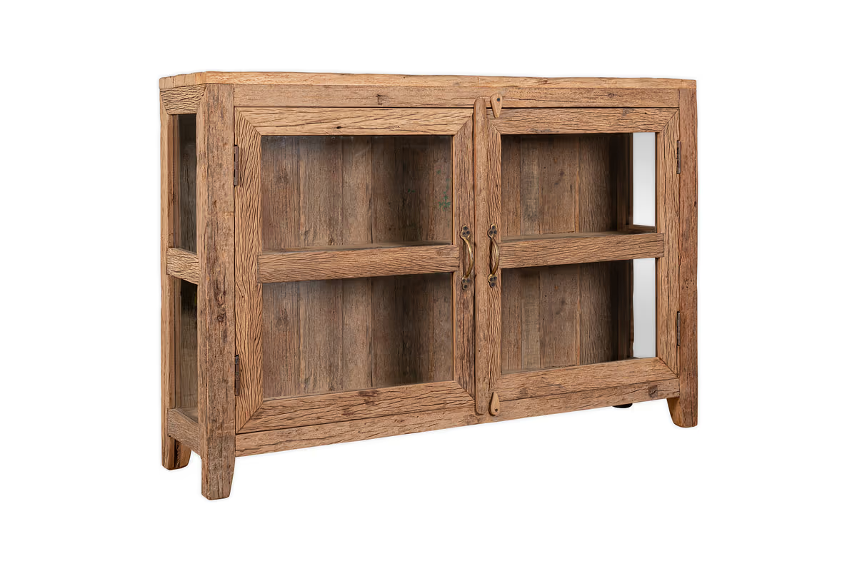 Nkuku - Ibo Reclaimed Wood & Glass Sideboard - Natural