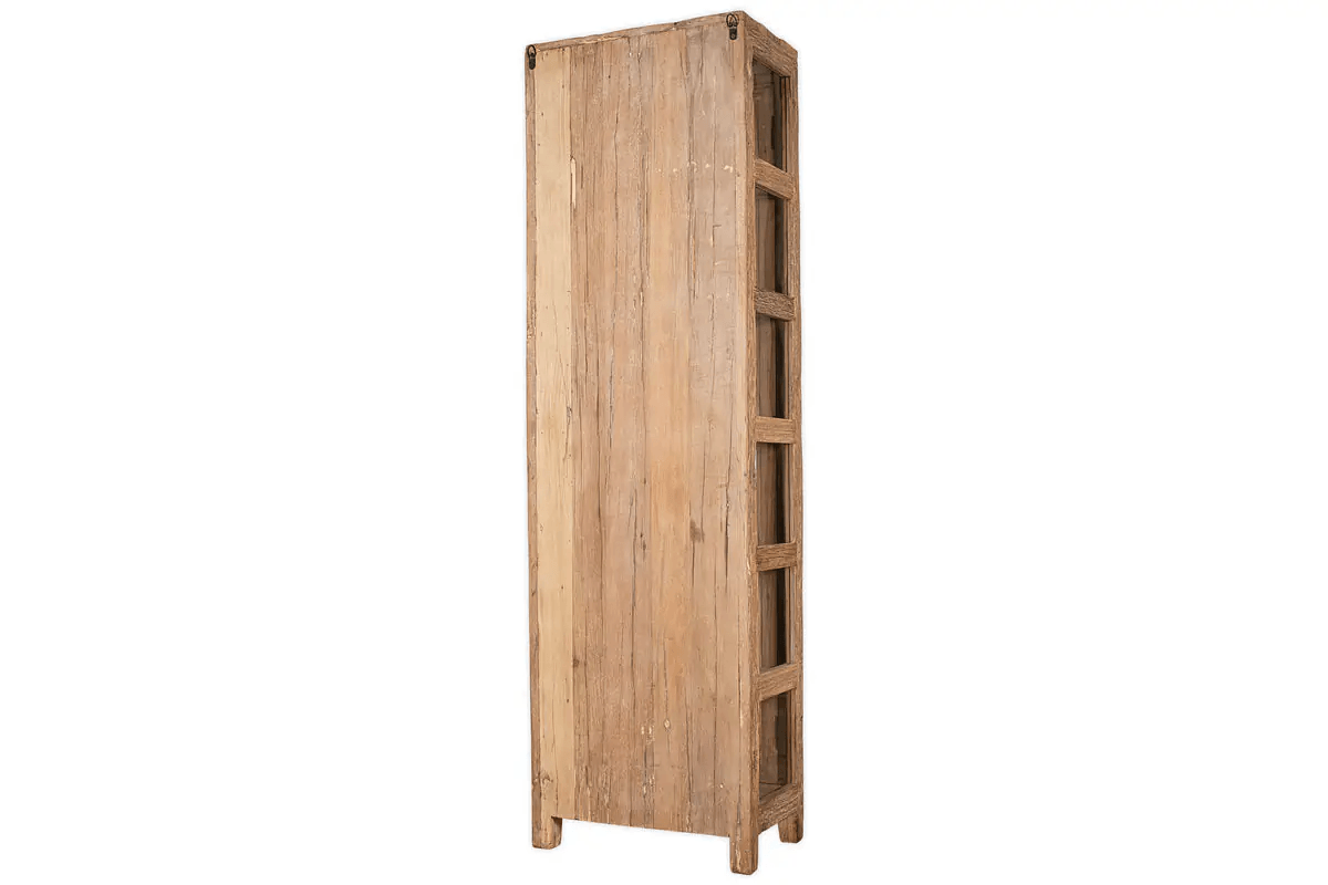 Nkuku - Ibo Reclaimed Wood & Glass Cabinet - Natural - Tall