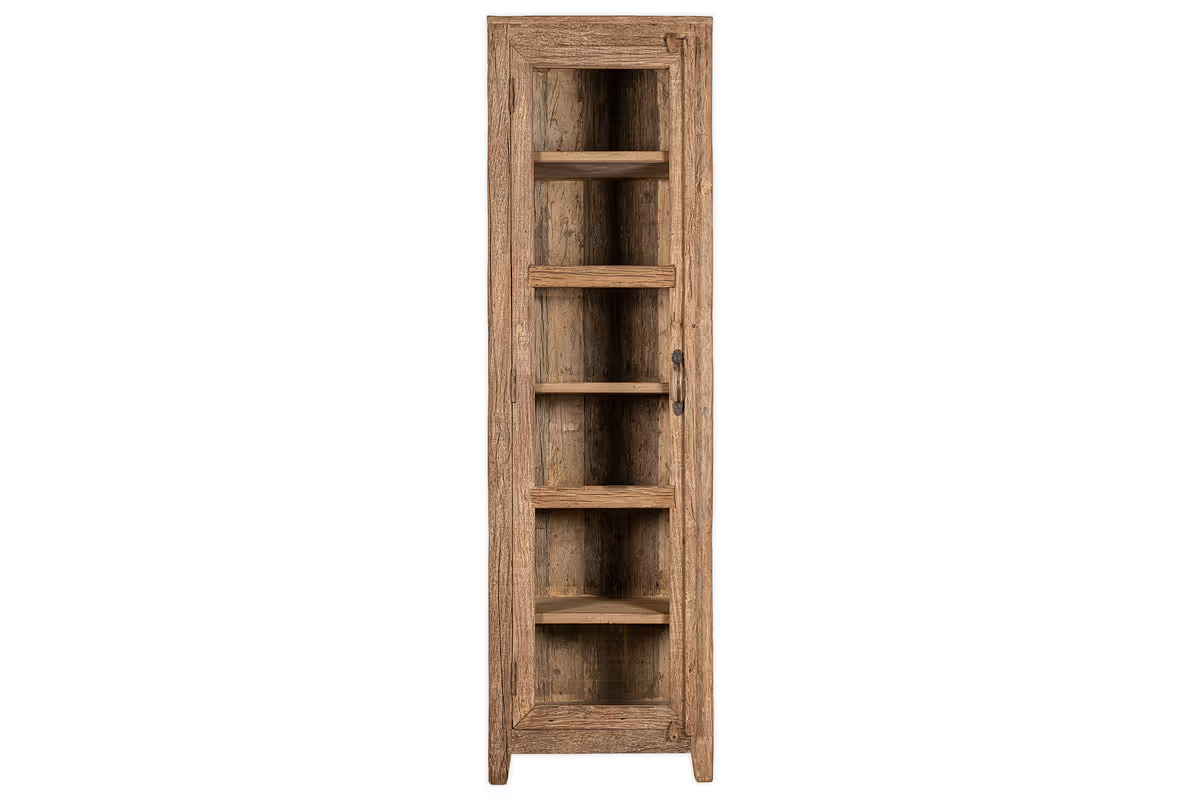 Nkuku - Ibo Reclaimed Wood & Glass Cabinet - Natural - Tall
