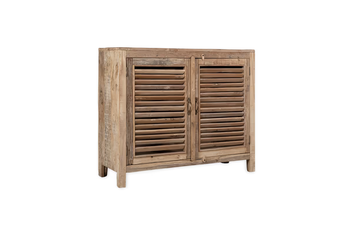 Nkuku - Ibo Reclaimed Wooden Slatted Sideboard - Natural