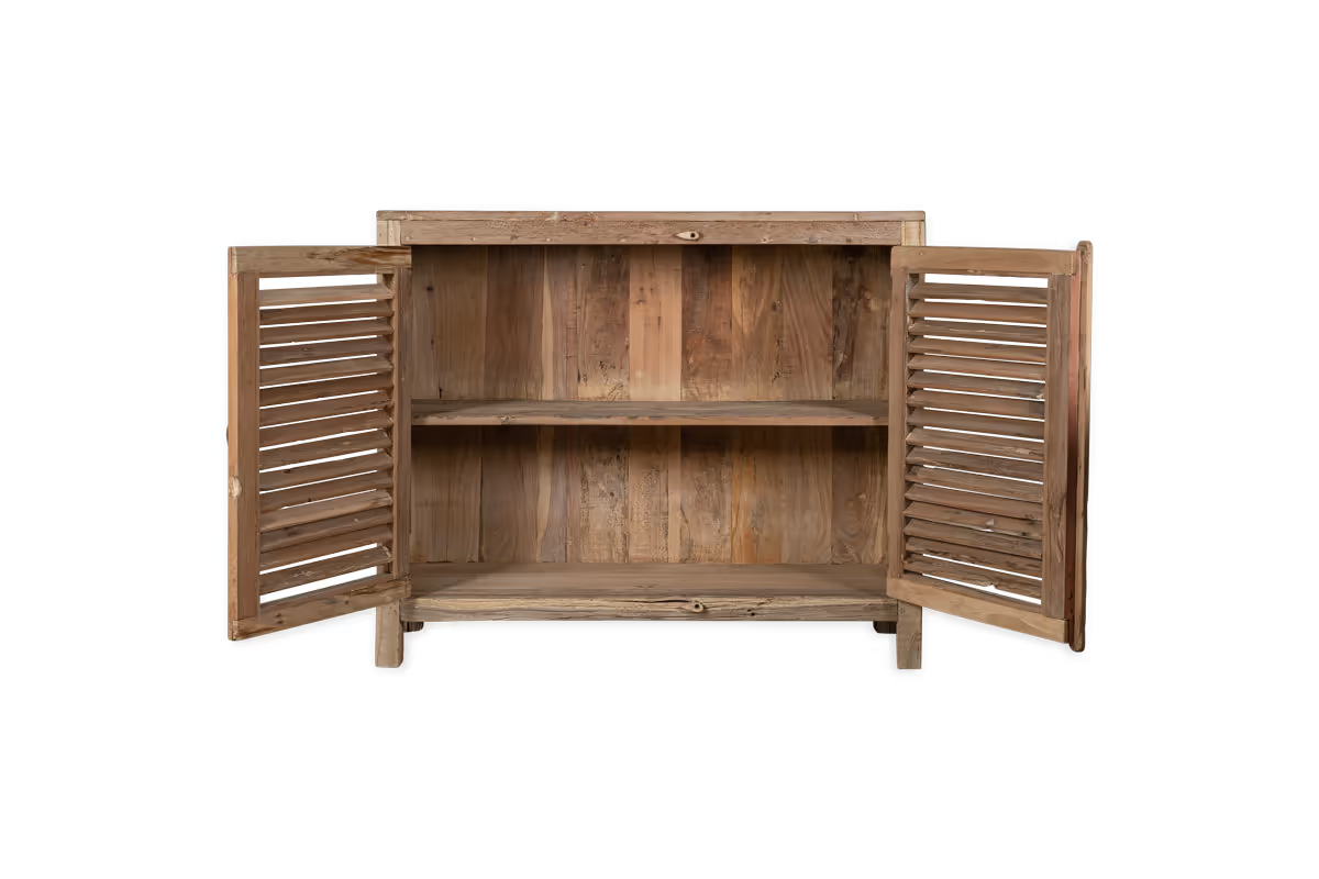 Nkuku - Ibo Reclaimed Wooden Slatted Sideboard - Natural