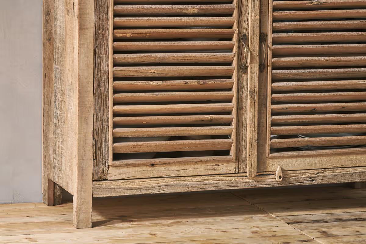 Nkuku - Ibo Reclaimed Wooden Slatted Sideboard - Natural