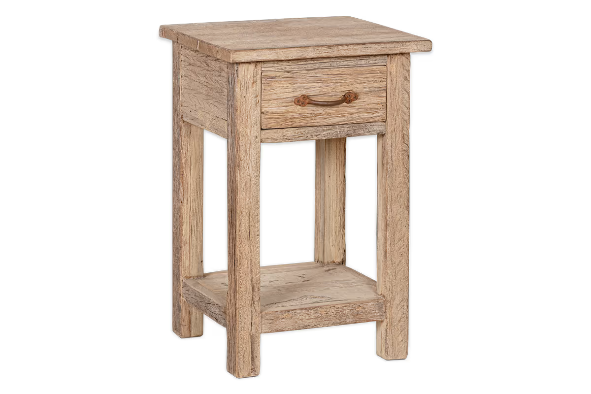 Nkuku - Ibo Reclaimed Wood Bedside Table - Natural