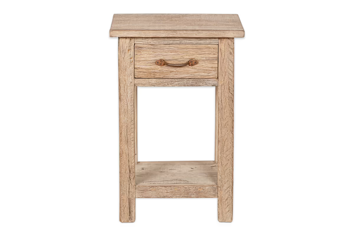 Nkuku - Ibo Reclaimed Wood Bedside Table - Natural
