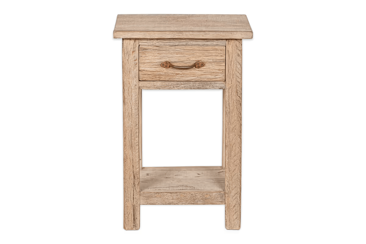 Nkuku - Ibo Reclaimed Wood Bedside Table - Natural