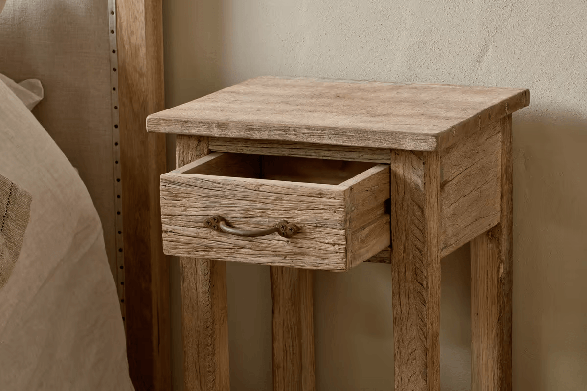 Nkuku - Ibo Reclaimed Wood Bedside Table - Natural
