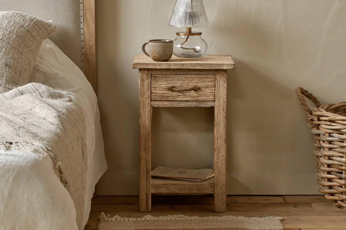 Nkuku - Ibo Reclaimed Wood Bedside Table - Natural