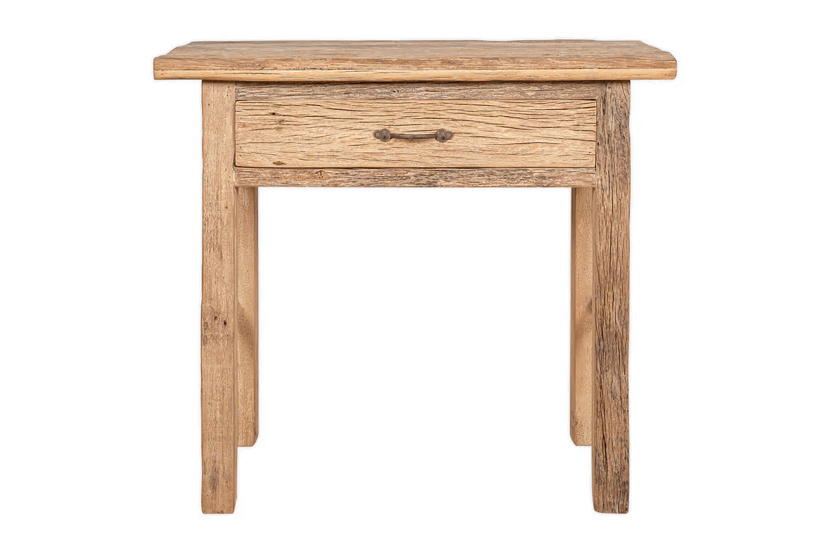 Nkuku - Ibo Reclaimed Wood 1 Drawer Console Table - Natural
