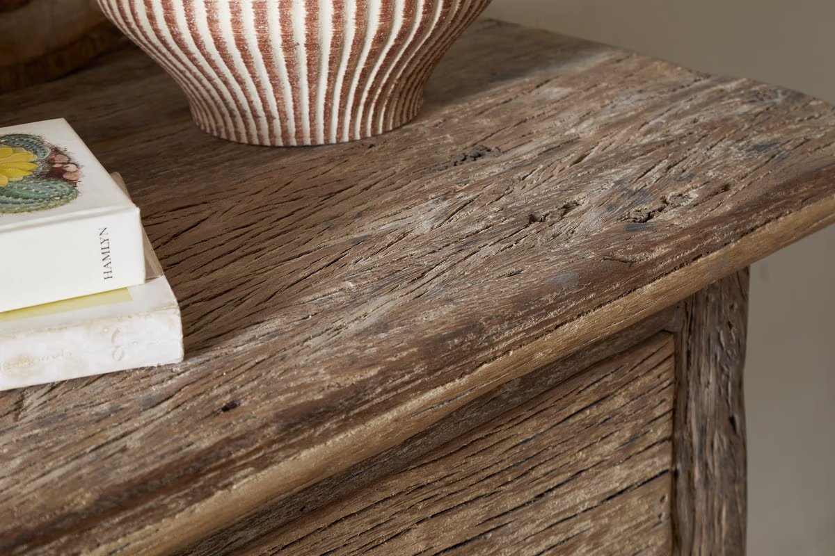 Nkuku - Ibo Reclaimed Wood 1 Drawer Console Table - Natural