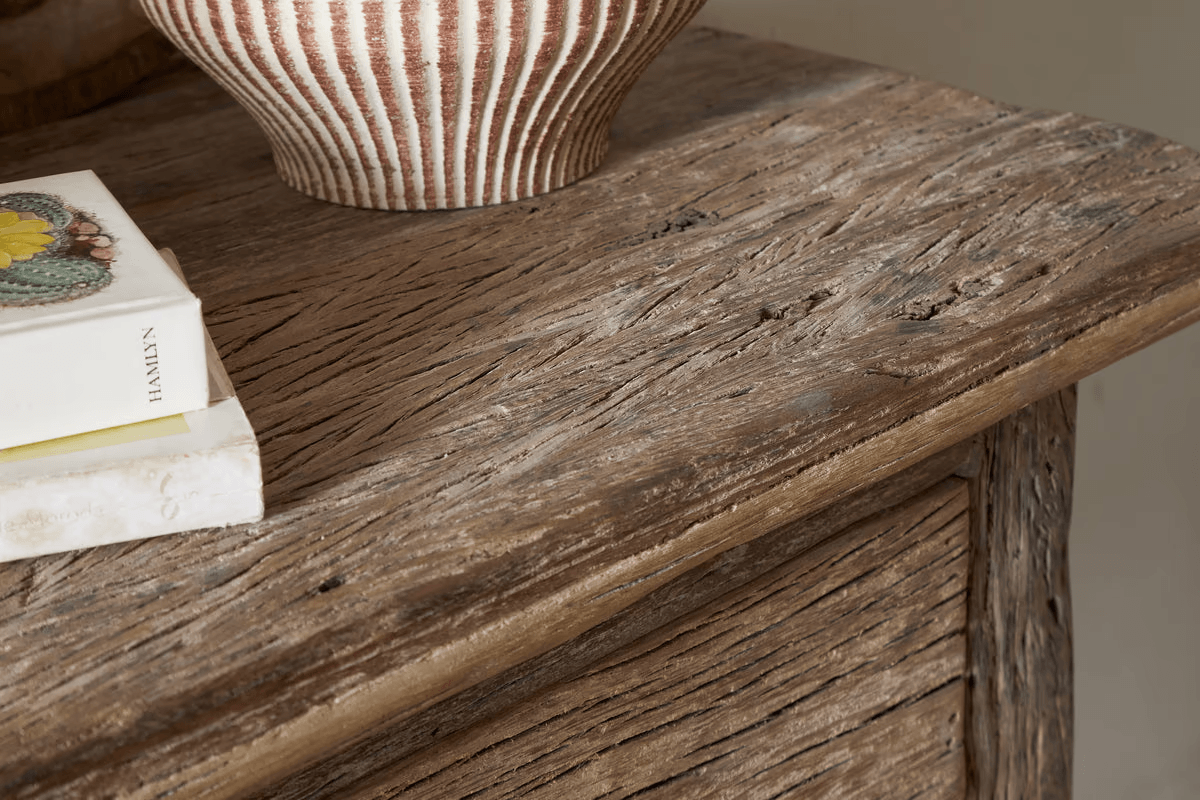 Nkuku - Ibo Reclaimed Wood 1 Drawer Console Table - Natural
