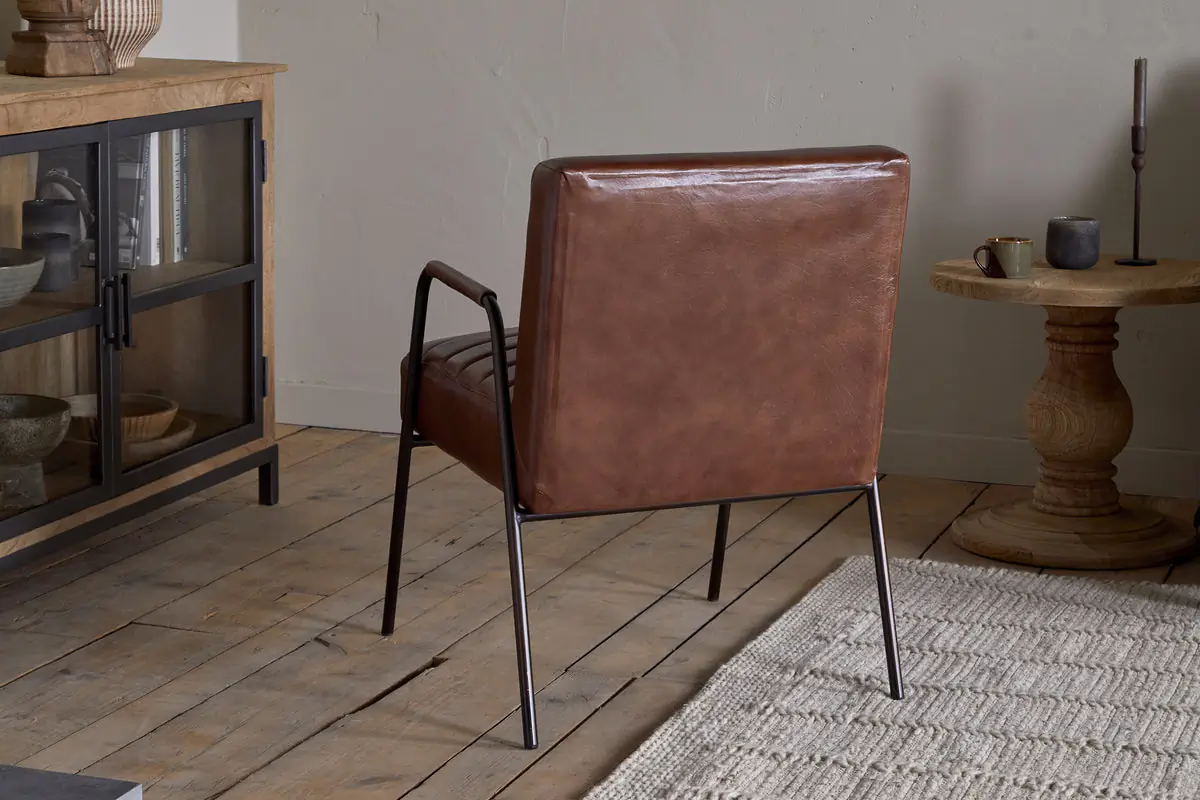Nkuku - Hadithi Leather Occasional Chair - Chocolate Brown