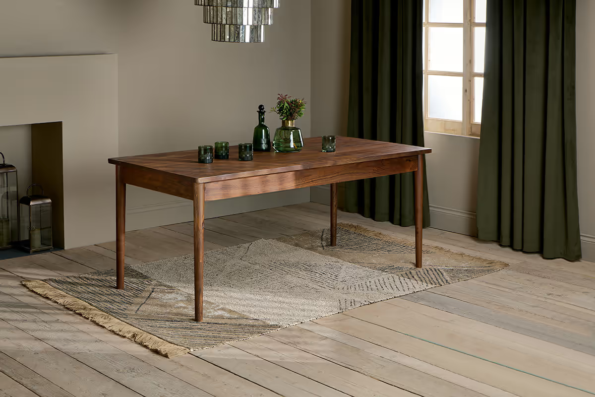 Nkuku - Anbu Acacia Dining Table - Washed Walnut - Small