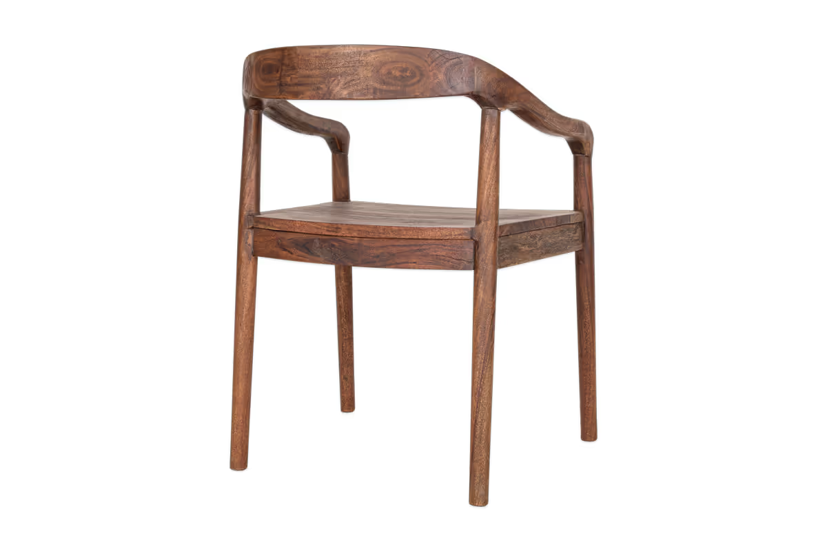 Nkuku - Anbu Acacia Dining Chair - Washed Walnut