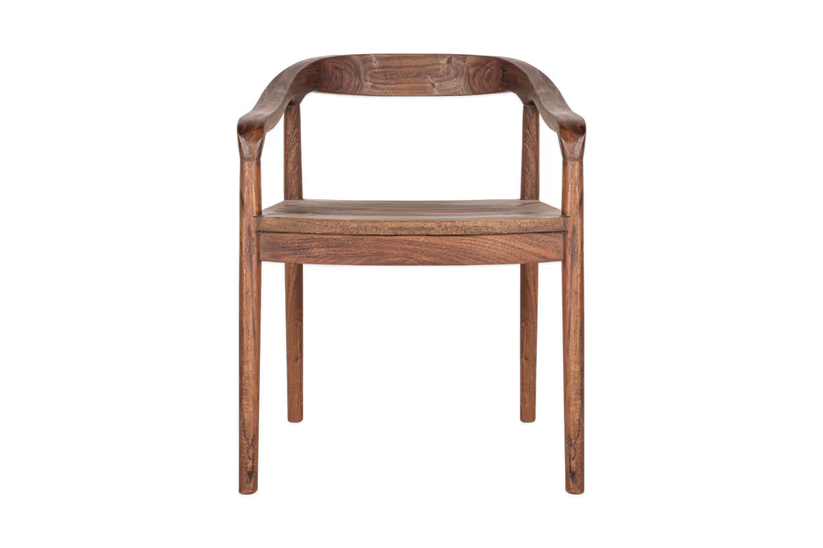 Nkuku - Anbu Acacia Dining Chair - Washed Walnut