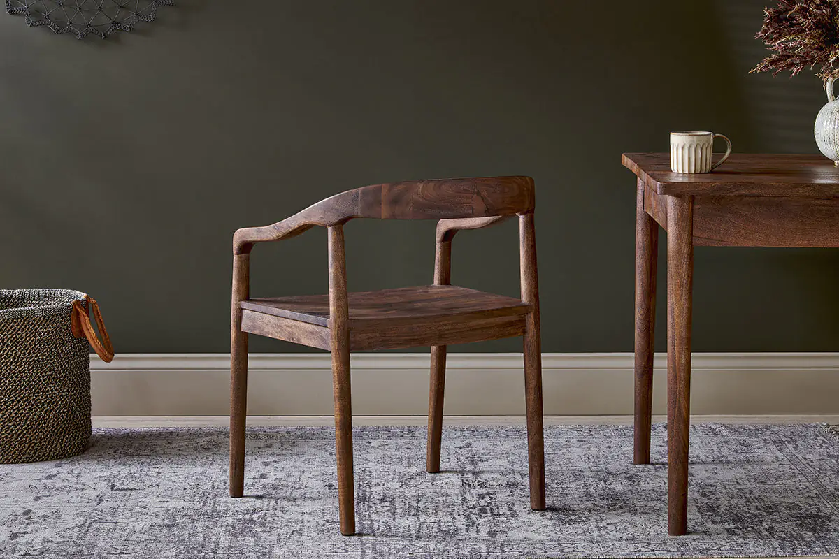Nkuku - Anbu Acacia Dining Chair - Washed Walnut