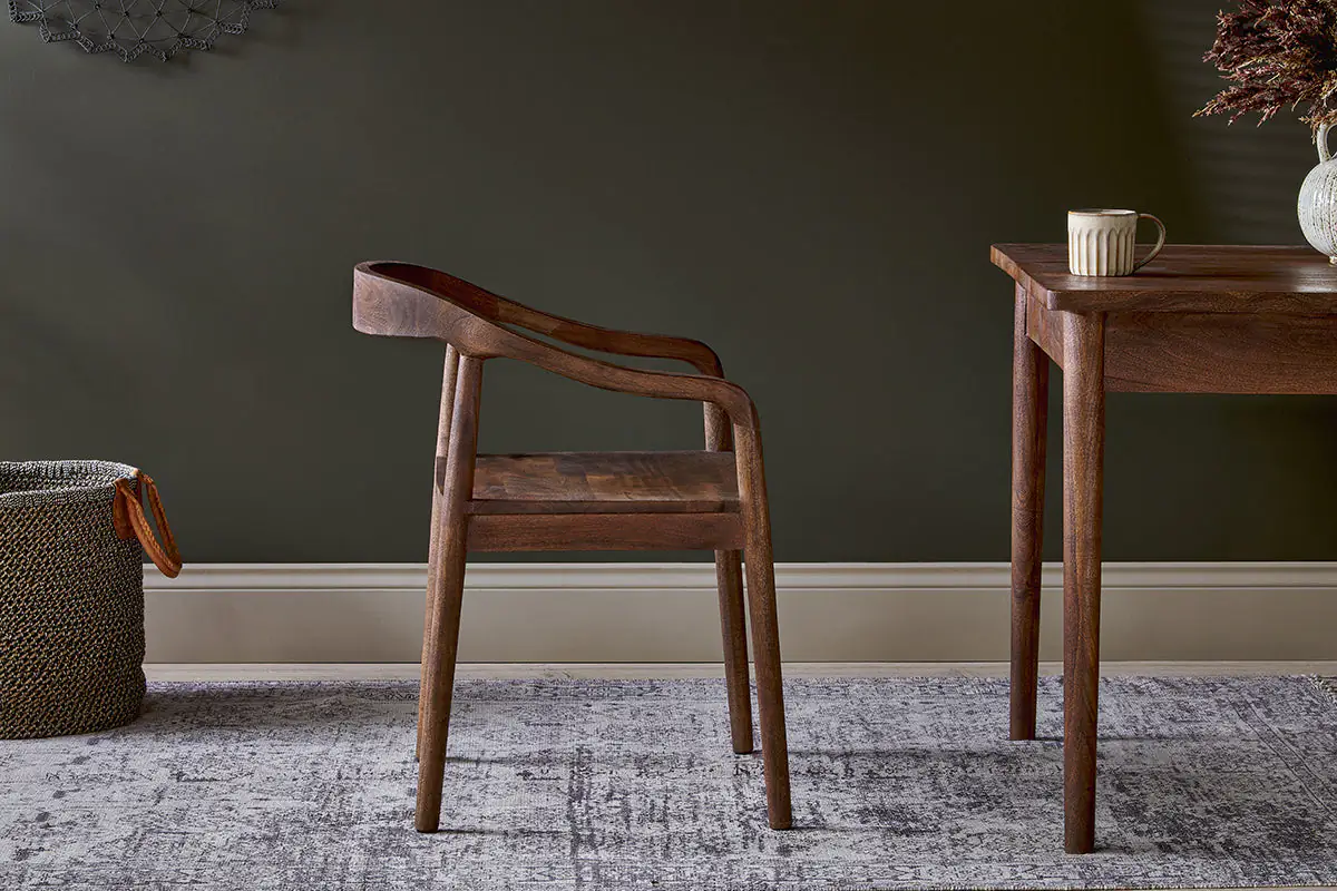 Nkuku - Anbu Acacia Dining Chair - Washed Walnut