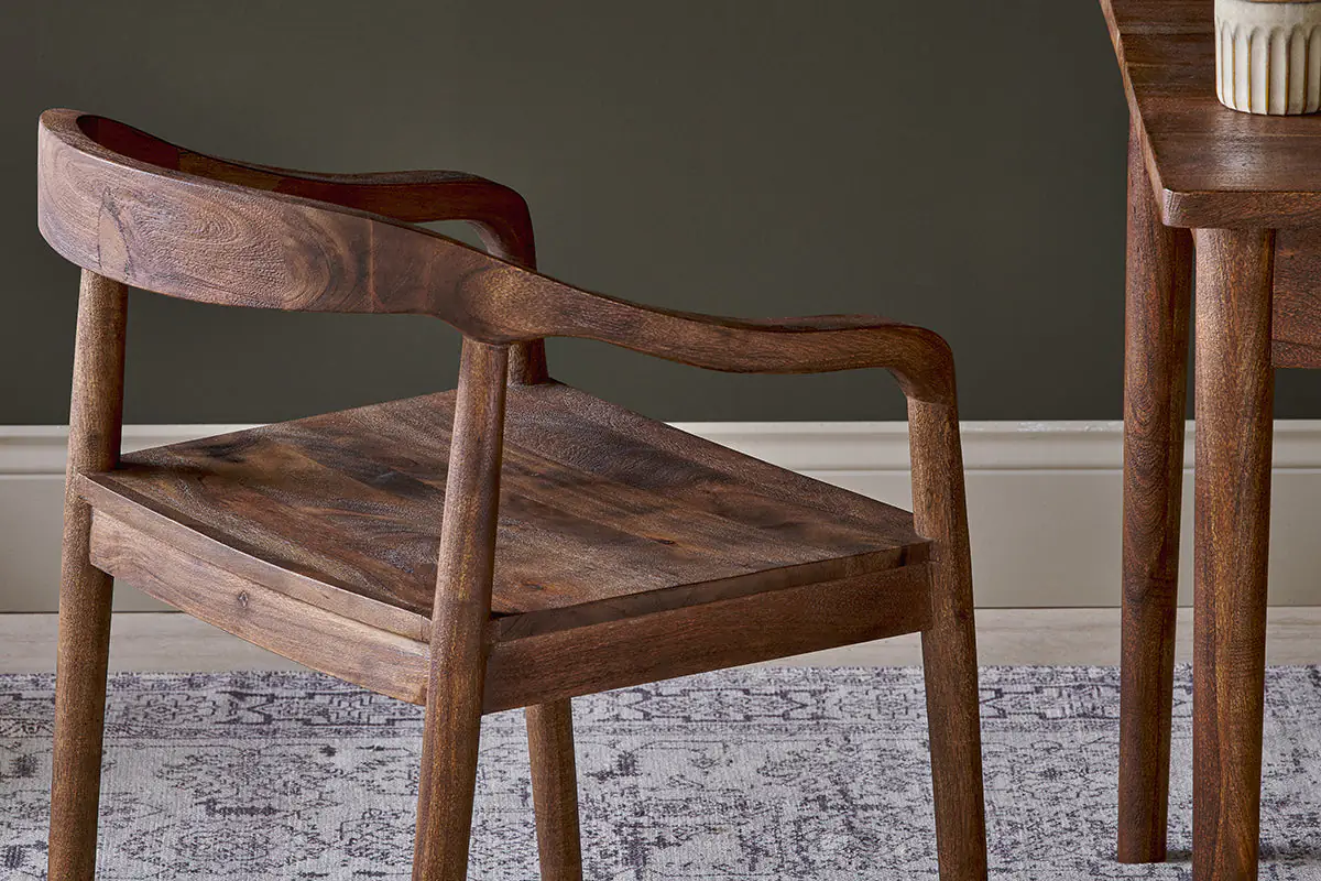 Nkuku - Anbu Acacia Dining Chair - Washed Walnut