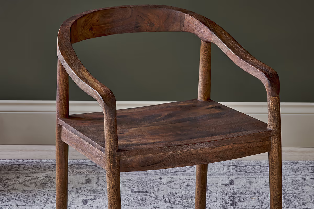 Nkuku - Anbu Acacia Dining Chair - Washed Walnut