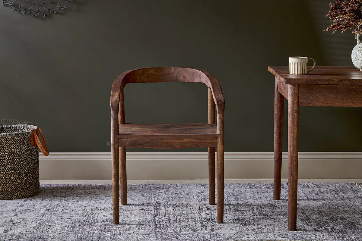 Nkuku - Anbu Acacia Dining Chair - Washed Walnut