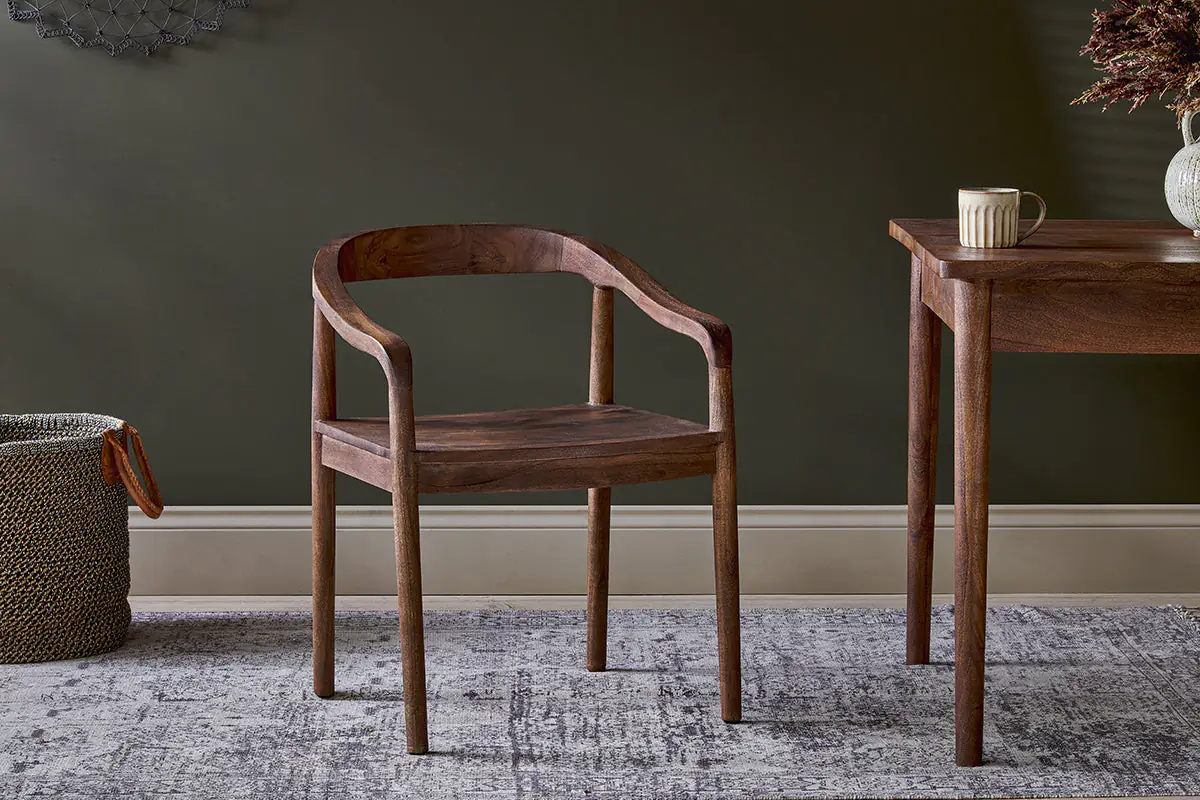 Nkuku - Anbu Acacia Dining Chair - Washed Walnut