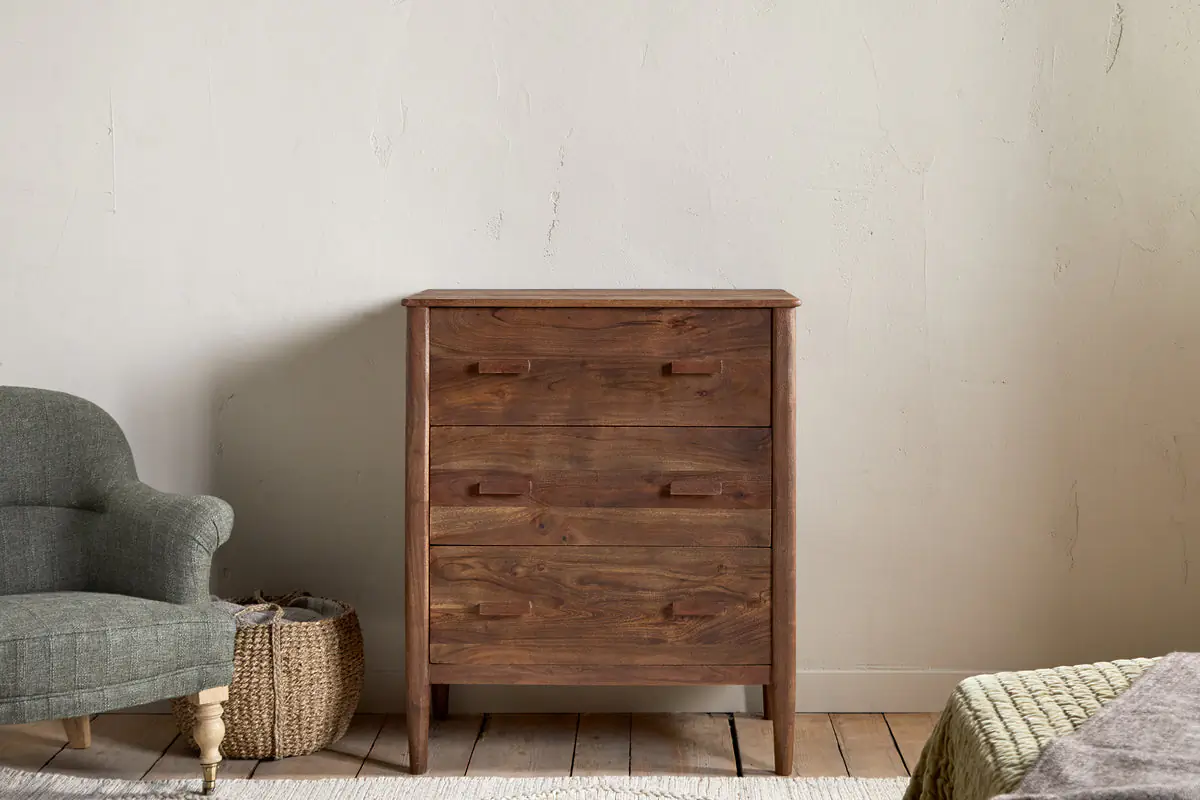 Nkuku - Anbu Acacia Chest of Drawers - Washed Walnut