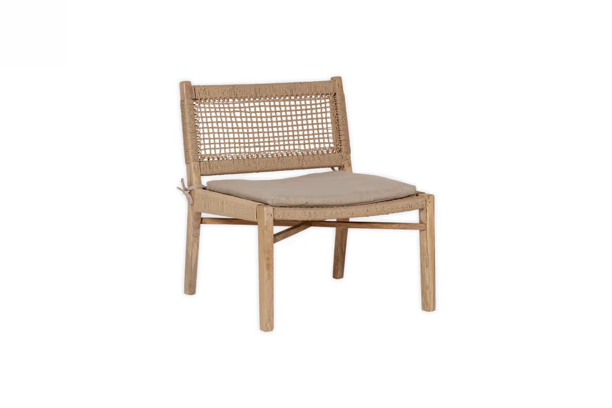 Nkuku - Aamani Mango Wood & Cord Occasional Chair - Natural