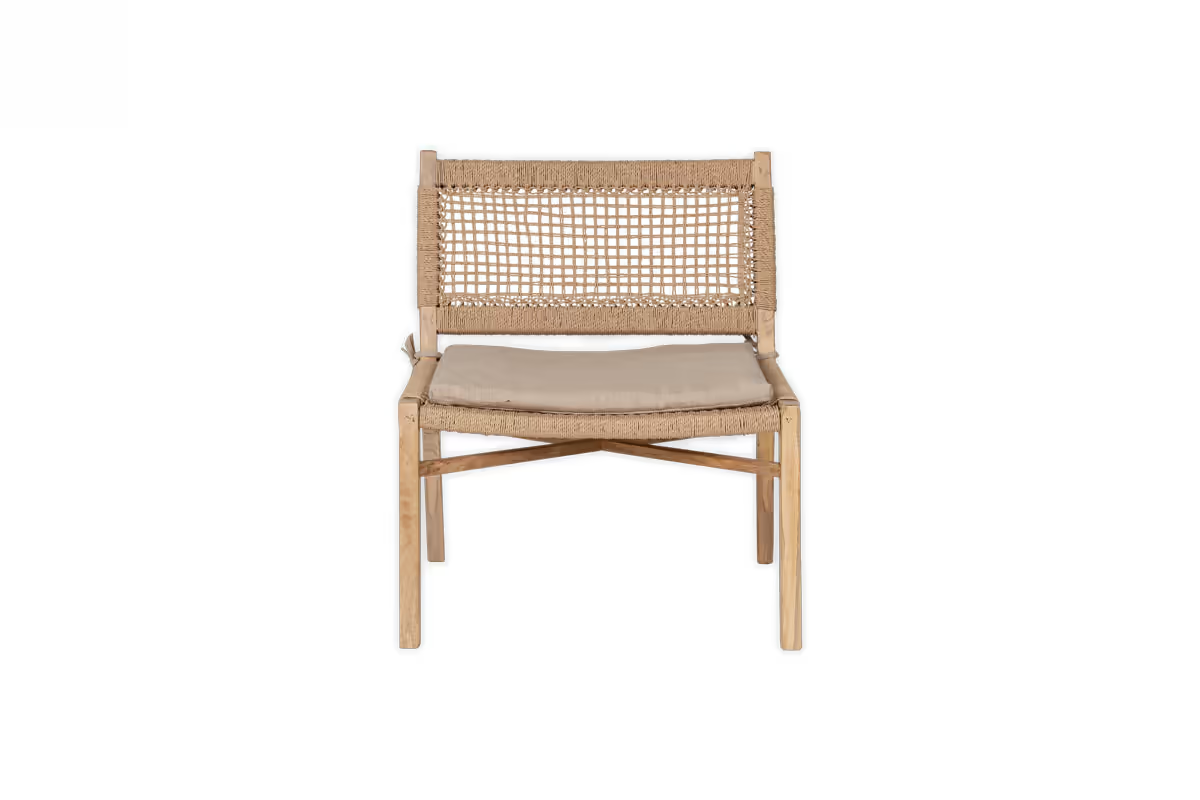 Nkuku - Aamani Mango Wood & Cord Occasional Chair - Natural