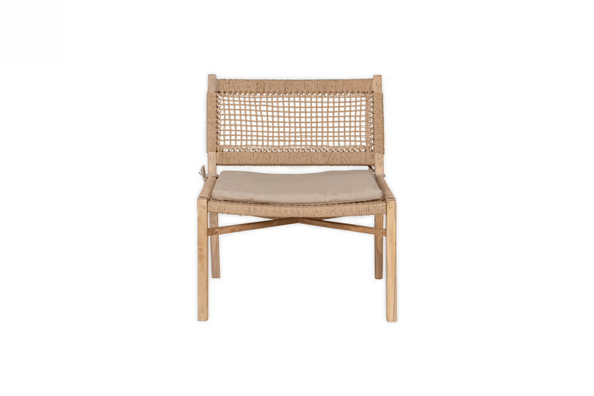 Nkuku - Aamani Mango Wood & Cord Occasional Chair - Natural