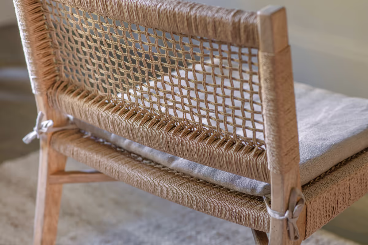 Nkuku - Aamani Mango Wood & Cord Occasional Chair - Natural
