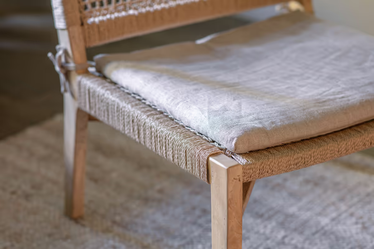 Nkuku - Aamani Mango Wood & Cord Occasional Chair - Natural