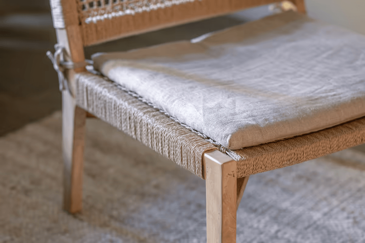 Nkuku - Aamani Mango Wood & Cord Occasional Chair - Natural