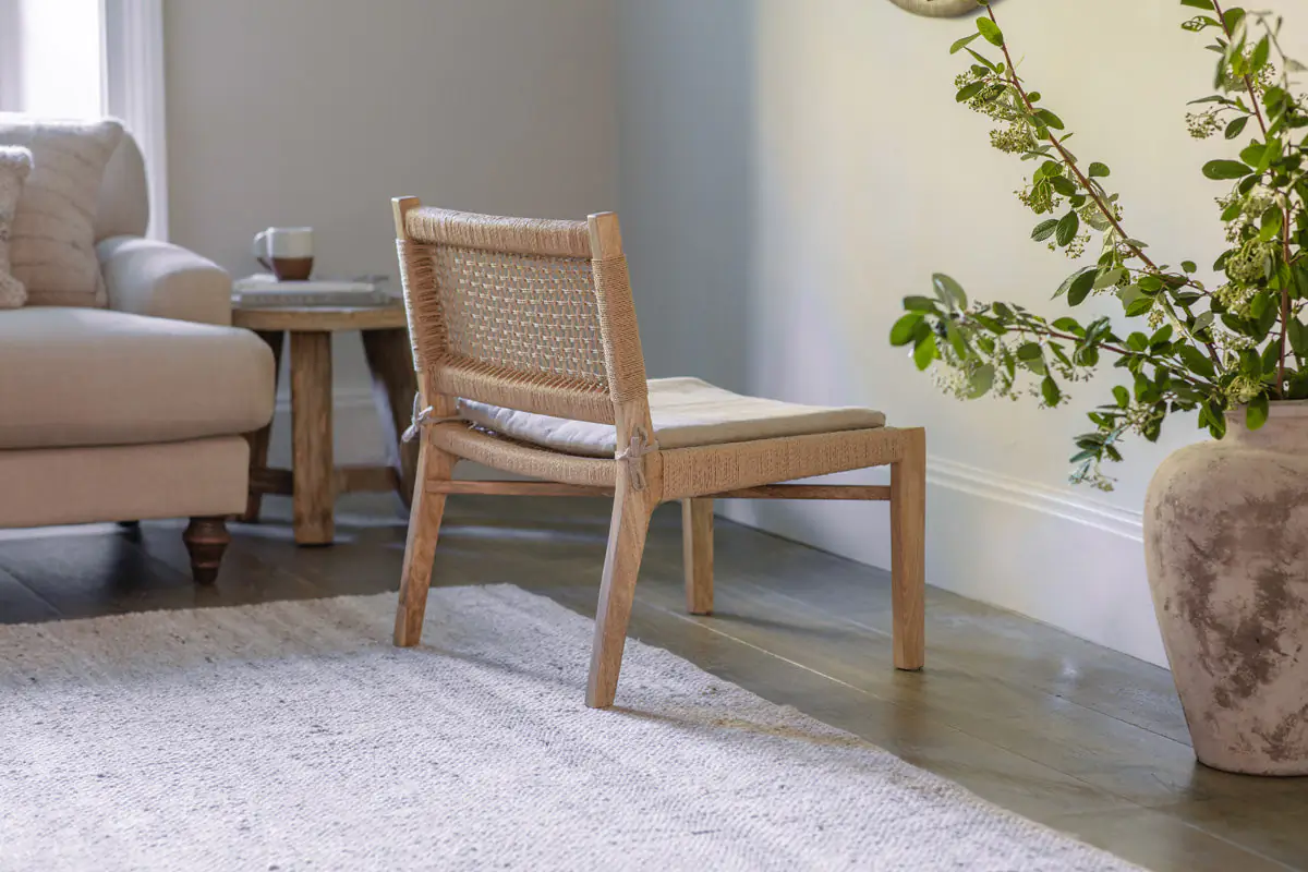Nkuku - Aamani Mango Wood & Cord Occasional Chair - Natural