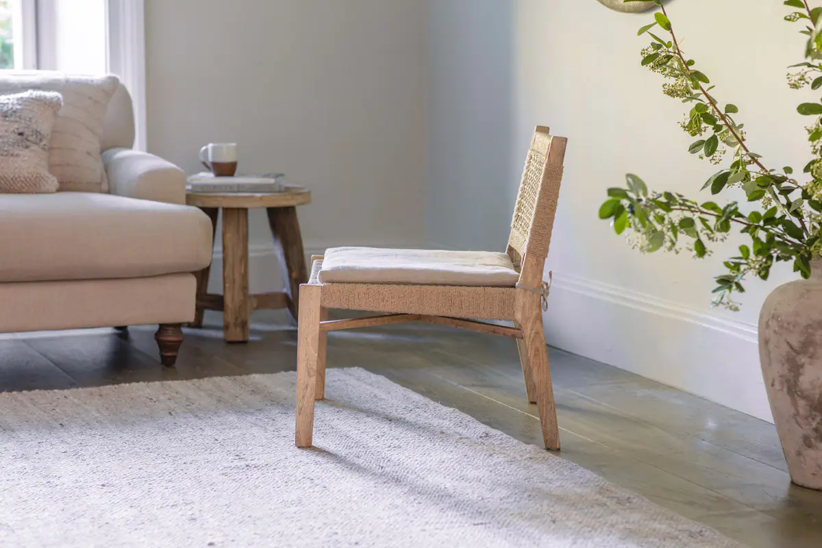 Nkuku - Aamani Mango Wood & Cord Occasional Chair - Natural