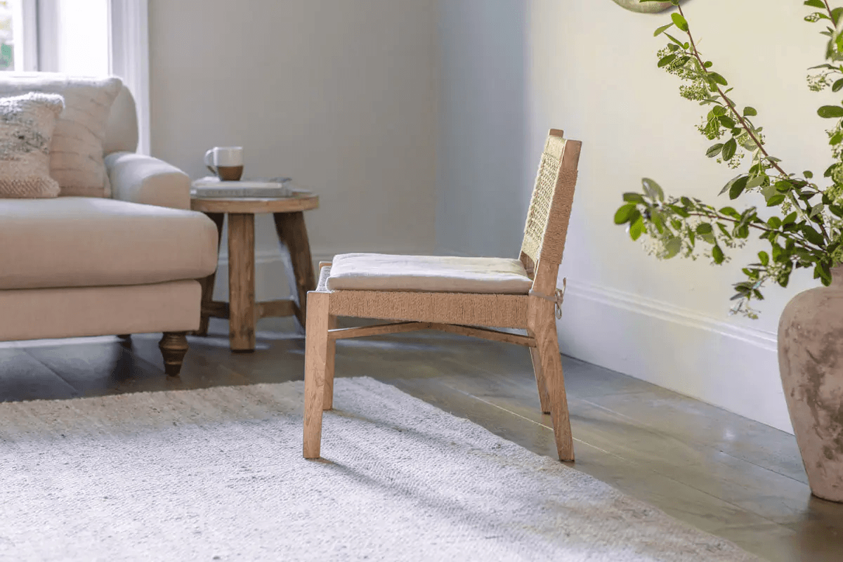 Nkuku - Aamani Mango Wood & Cord Occasional Chair - Natural