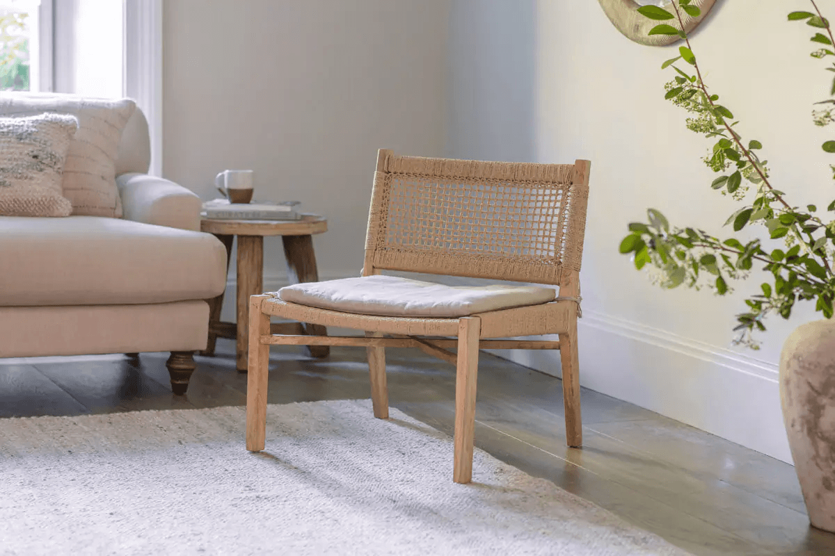 Nkuku - Aamani Mango Wood & Cord Occasional Chair - Natural