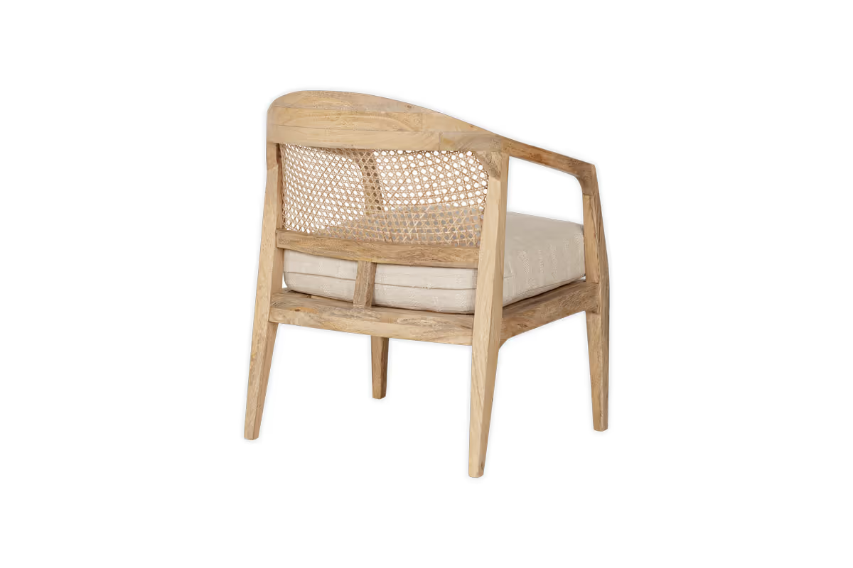 Nkuku - Nabhi Mango Wood & Cane Occasional Chair - Natural