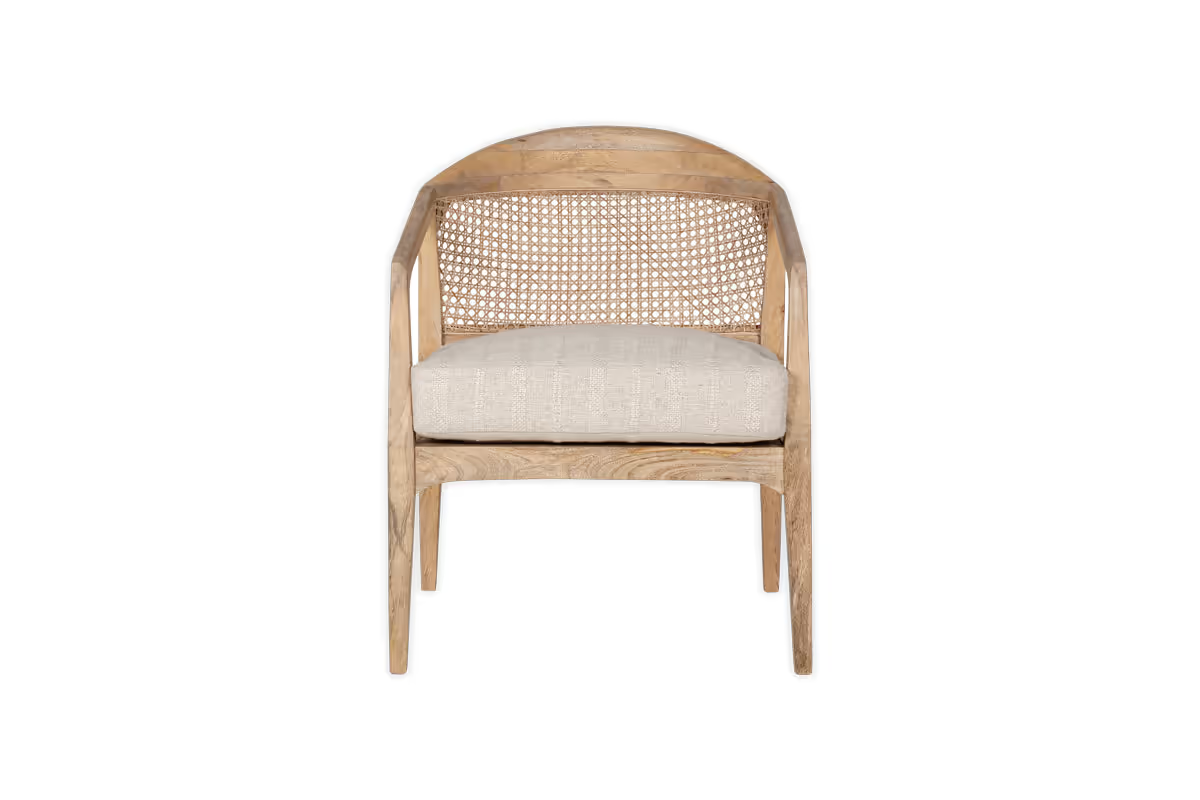 Nkuku - Nabhi Mango Wood & Cane Occasional Chair - Natural