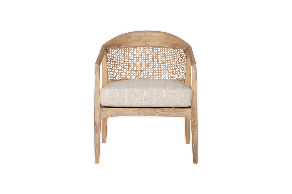 Nkuku - Nabhi Mango Wood & Cane Occasional Chair - Natural