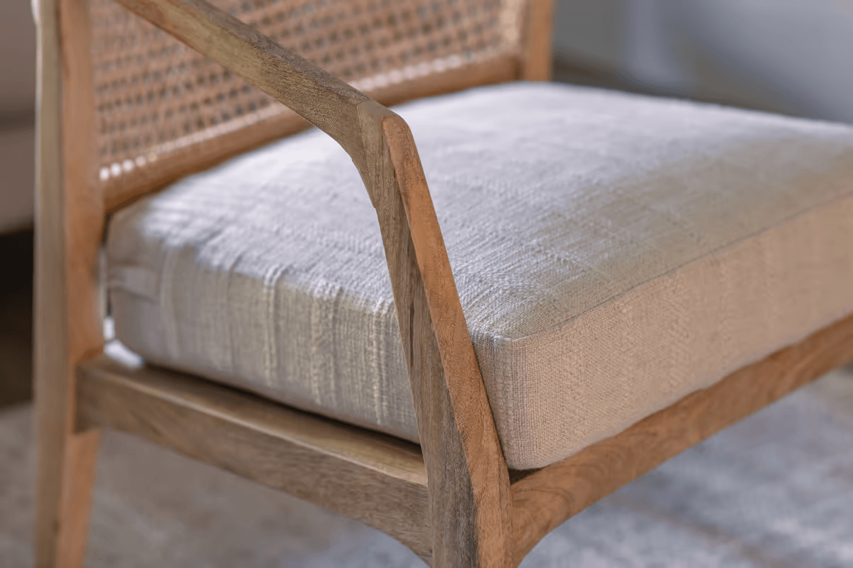 Nkuku - Nabhi Mango Wood & Cane Occasional Chair - Natural