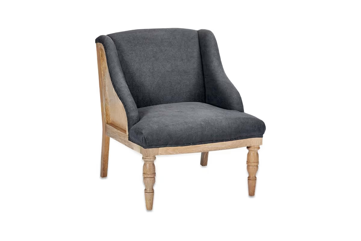Nkuku - Elbu Deconstructed Linen Armchair - Charcoal
