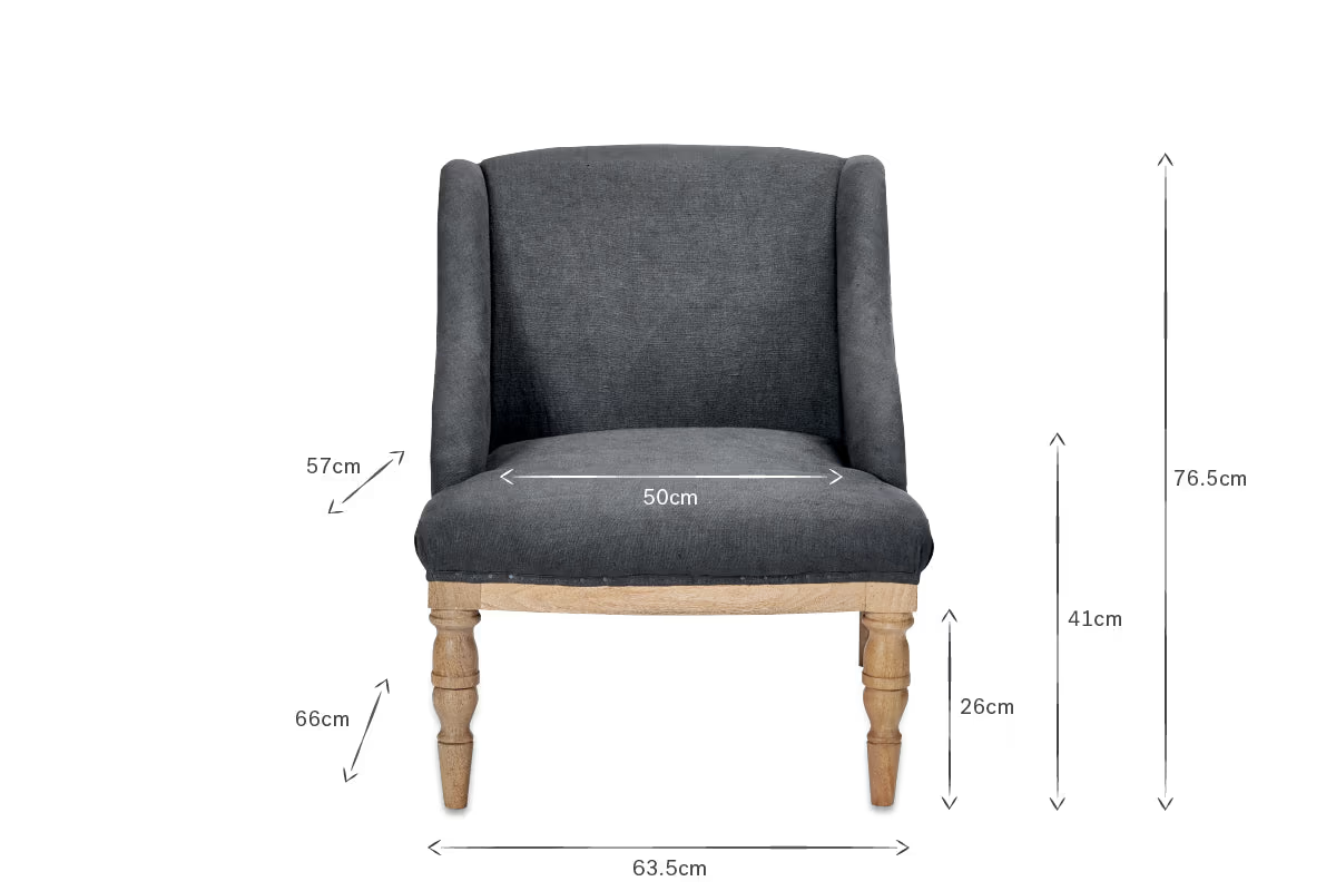 Nkuku - Elbu Deconstructed Linen Armchair - Charcoal
