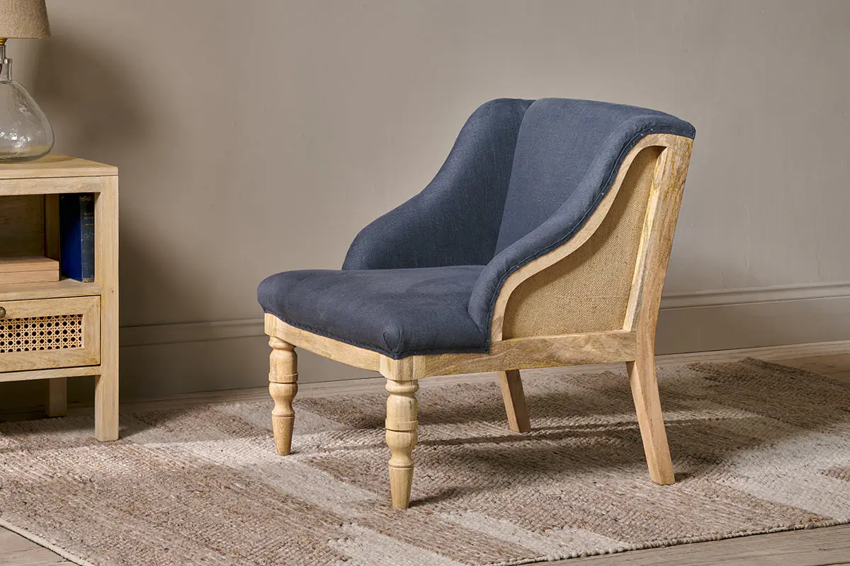 Nkuku - Elbu Deconstructed Linen Armchair - Charcoal