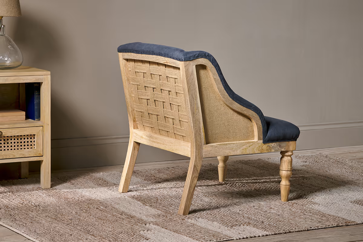 Nkuku - Elbu Deconstructed Linen Armchair - Charcoal