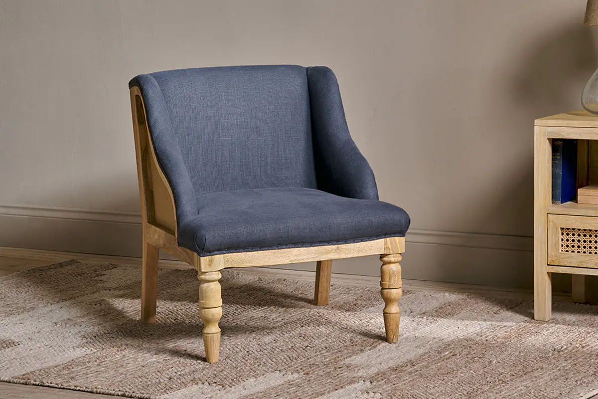 Nkuku - Elbu Deconstructed Linen Armchair - Charcoal