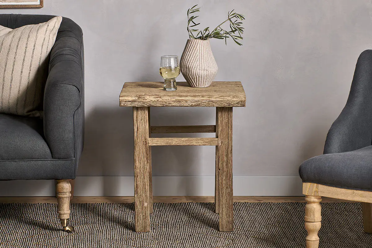 Nkuku - Ibo Reclaimed Wood Side Table - Natural
